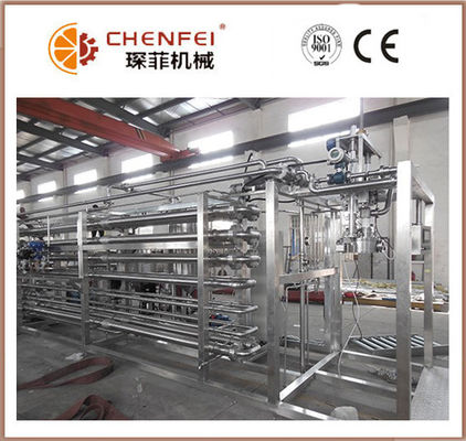 चीन 6T / Day जूस पेस्ट जैम ट्यूब इन ट्यूब स्टेरलाइज़र मशीन 304 स्टेनलेस स्टील सामग्री आपूर्तिकर्ता